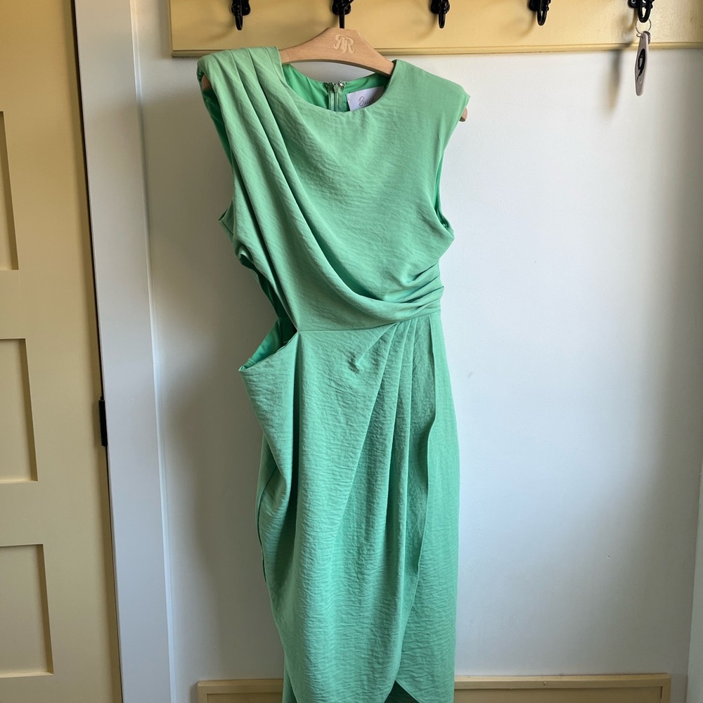 Asymmetrical Draped Dress in Mint